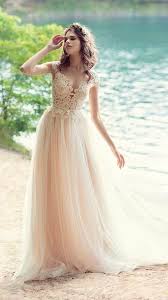 Blush Bohemian Beach Wedding Dress With Open V Backless Wedding Dress Wedding Dresses Bohemian Beach Wedding Dress