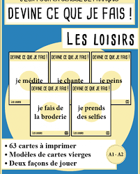 Cartes A Faire Deviner En Fle Devine Sur Les Loisirs Fle Jeux Fle Loisirs