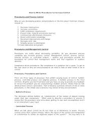 How To Write Procedures To Increase Control