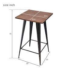 22.0 x 14.2 x 23.6 inchespacking size: Bar Table No Chairs Pub Tables Bar Height 40 Inch High Vintage Bistro Table Metal Rectangular Black Walmart Com Walmart Com