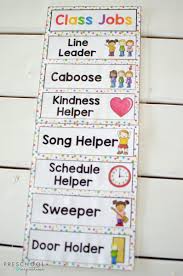 classroom jobs helper chart and ideas preschool inspirations