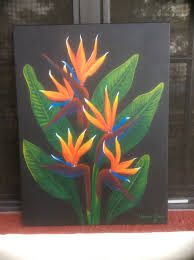 Acrylic Bird Of Paradise Painting Pin Em Art