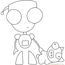 Vulpix is the unevolved form, it evolves into it's first evolution using 50 candy. Gir Watching Coloring Page For Kids Free Invader Zim Printable Coloring Pages Online For Kids Coloringpages101 Com Coloring Pages For Kids