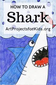 1.6 sketch a tiger shark with stipes. How To Draw A Cartoon Shark Art Projects For Kids