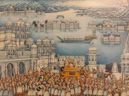 Hand Painted King Procession Miniature Painting India Artwork Udaipur City  Framed