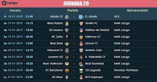 The season began on 16 august 2019 and was originally scheduled to. Jornada 20 Liga Santander 2019 Partidos Horarios Y Tv