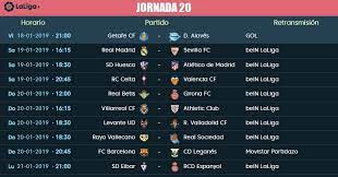 Todos los partidos y horarios de cada jornada de la primera división española de fútbol. Jornada 20 Liga Santander 2019 Partidos Horarios Y Tv