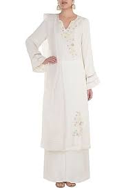 Featuring An Ivory Kurta In Moss Crepe And Santoon Base With Ladder Lace Pearl Sequins And Thread Hand Embroi Indian Fashion Designers Indian Fashion Fashion