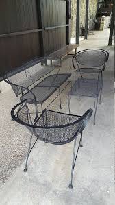 Mid Century Modern Salterini Style Black Wrought Iron Patio Mid Century Patio Furniture Outdoor Chairs Mid Century Modern