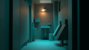 Bathroom, scenery, background, anime background, anime. Pit Stop Joker Inspired Bathroom Experience Points