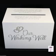Wedding Wishing Well Gift Card White Box With Quote Our Wishing Well Wishing Well Wedding Card Box Wedding Money Box Wedding