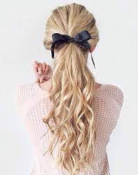 Curly Ponytail With Bow Gorgeoushair Hair Styles Cool Hairstyles Hairstyle