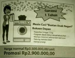 Iklan, kata kunci dalam iklan. Arti Program Dalam Iklan Mesin Cuci Masnurul