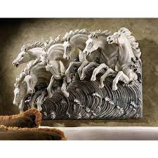 Neptune S Horses Of The Sea Sculptural Frieze Wall Decor In 2021 Wall Sculpture Art Sea Sculpture Modern Wall Sculptures