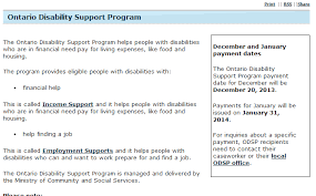 Ontario Disability Support Program Disability Helping