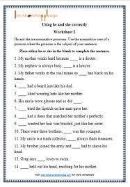 The aim of this worksheet is to make students associate the personal pronouns to the pictures. Grade 1 Grammar He And She Printable Worksheets Lets Share Knowledge