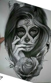 Black And White Sugar Skull Tattoo Pin By Hoda El Desoky On Art Skull Girl Tattoo Tattoos Sleeve Tattoos