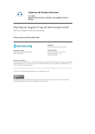 Check spelling or type a new query. Pdf Hip Hop Em Angola O Rap De Intervencao Social