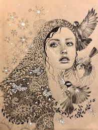 Micron pen and white gelly roll