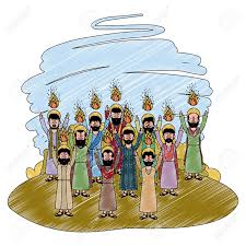 A group was having a bible study. Apostles Group Pentecost In The Camp Vector Illustration Design Royalty Free Cliparts Vectors And Stock Illustration Image 100591091