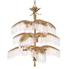 Choose from carved wooden leaf blades, palm, bamboo, and even nautical style fans with blades resembling sails from a sailboat. Palm Chandelier The Tailored Home