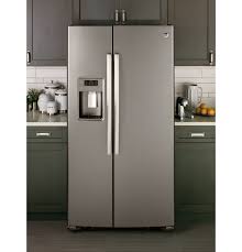 Yes, we carry a white product in ge appliances. Ge 23 2 Cu Ft Side By Side Refrigerator Slate Gss23gmkes Best Buy