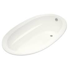 Soaker tubs are great for deep immersion. Kohler Sunward 6 Ft Reversible Drain Acrylic Soaking Tub In White K 1165 0 The Home Depot