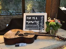 Wedding Chalkboard For Guest Book Guitar Music Themed Wedding Wedding Guest Book Wedding Favors For Guests