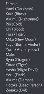 Japanese Names Female Dark Japanese Names Female In 2020 Japanese Phrases Japanese Words Japanese Names