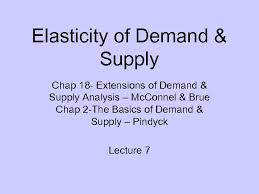 Now we will see how the supply and the demand can be classified according to the value of the elasticity. Elasticity Of Demand Supply Chap 18