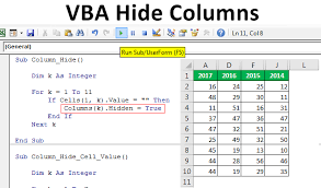 Vba Hide Columns How To Hide Columns In Excel Vba With