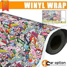30 x 59 inch jdm cartoon hellaflush graffiti sticker bomb vinyl wrap sheet decal ebay in 2021 vinyl wrap car sticker bomb car wrap