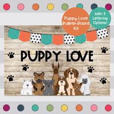 Get ready to give them the classroom theme of their dreams (and yours too!). Puppy Love Puppy Decor Paw Some Class Puppy Dog Themed Bulletin Board Kit
