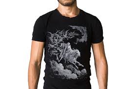 Its rider was named death, and his companion was the grave. gustave doré depicted this very image in the 1860s with his wood carving of the the vision of death. the artwork features a majestic horse coming from the heavens carrying a fearsome figure cloaked in a flowing robe. Gustave Dore Death On The Pale Horse Art T Shirt T Shirts Aliexpress