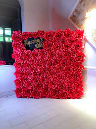 Red Rose Flower Wall Backdrop Paperflowerwall Backdrop Paperflower Flowerwall Flower Wall Backdrop Paper Flower Decor Red Party Decorations