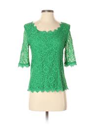 Details About Pim Larkin Women Green Short Sleeve Blouse S