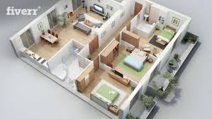 For Only 5 Surrayashabbir Will Awsome 2d Floor Plan 3d Floor Plan Fastest I Can Design And Render Ex 3d House Plans My House Plans House Construction Plan