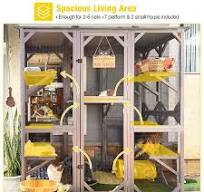 Aivituvin-AIR37 71.1"L Walk-in Extra Large Outdoor Cat Enclosure Connected  To House