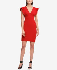 V Neck Scuba Sheath Dress Created For Macy S Macys Com Ruffled Cap Sleeves Frame A V Neck Scuba Crepe Dress Fr Sheath Dress Review Dresses Lace Sheath Dress
