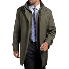 Mens Removable Liner Oversize Business Casual Solid Trench Coat Mid Long Stand Collar Coat Stand Collar Coat Collared Coat Trench Coat