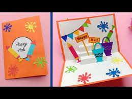Easy step by step procedure is given to make this holi card using less stuff. How To Make Holi Card Holi Card Holi Greeting Card Holi Card Making Ideas Happy Holi Card Youtube