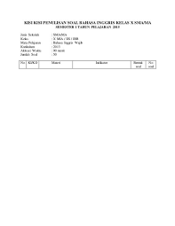1kelas 4 tp 2015 soal uas bhs indonesia semester 1kelas 5 tp 2015 bagi. Kisi Kisi Penulisan Soal Bahasa Inggris Kelas X Sma Ma Semester 1 Tahun Pelajaran 2015 Jenis Sekolah Sma Ma Kelas X Mi Math Concrete Chart