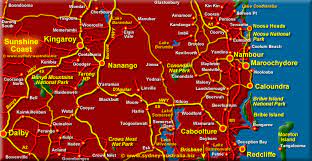 Australia Sunshine Coast Map Sunshine Coast Map Qld