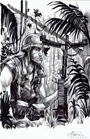 Vietnam Soldier This Was A Cool Down Drawing I Did Based Off A Photo I Saw Using My Pentel Pocket Brush Snipersfor Both Of The Soldier Character Art Dieselpunk