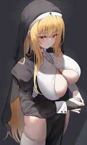 k pring, sayuri (k pring), original, absurdres, commentary, duplicate,  highres, pixel-perfect duplicate, symbol-only commentary, 1girl, blonde  hair, blush, breast cutout, breasts, eyelashes, eyes visible through hair,  huge breasts, large breasts, long ...