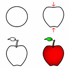 Drawing A Cartoon Apple Art Drawings For Kids Apple Sketch Apple Painting