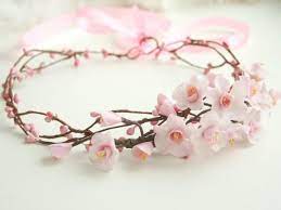 Cherry Blossom Crown Bridal Flower Crown Wedding Flower Crown Pink Bridal Crown Bridal Flower Flower Crown Wedding Bridal Floral Crown Flower Crown Bride