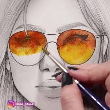Great Art By Doaa Moaz Very Nice Painting Process And Original Result Enjoy The Video Process Techn Beauty Drawings Drawings Portrait Drawing