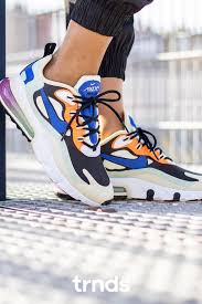 Nike Air Max 270 React Black And Blue Nike Air Max 270 React Fossil Hyper Blue Pistachio Frost For Men In 2020 Nike Air Max Nike Air Max 97 Nike