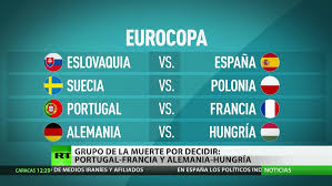 En una jornada a puro empate y cambio de posiciones, finalmente francia, alemania y portugal se clasificaron hoy a los octavos de final de la eurocopa, al completarse el grupo f, al que denominaban de la muerte. Vexax63qvc4edm